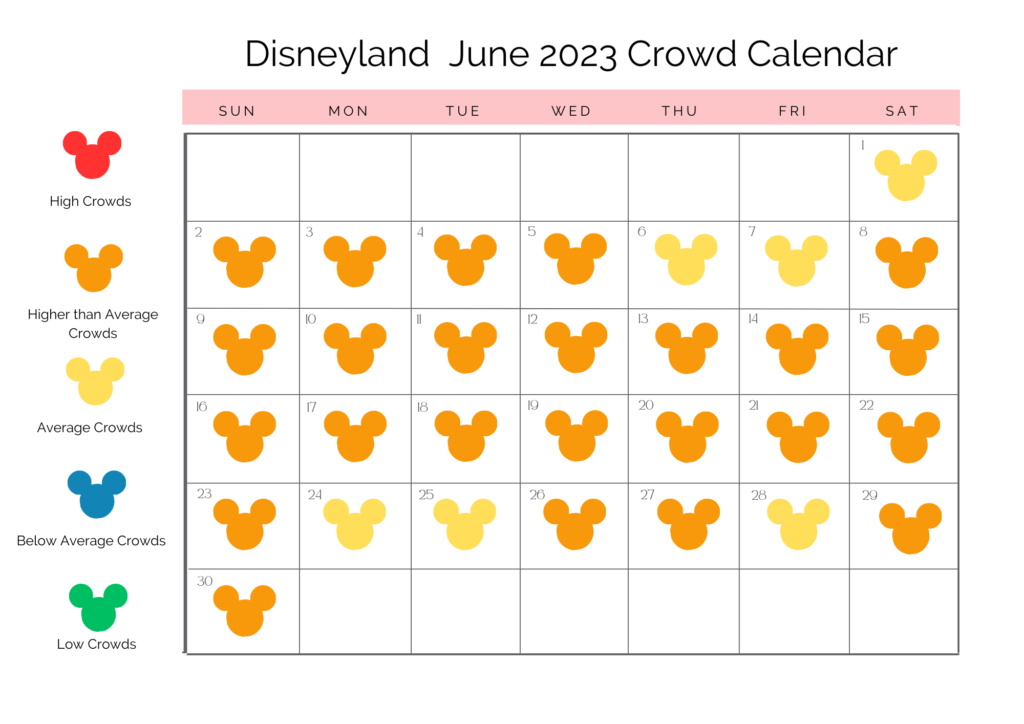 June Disneyland Crowd Calendar 2024