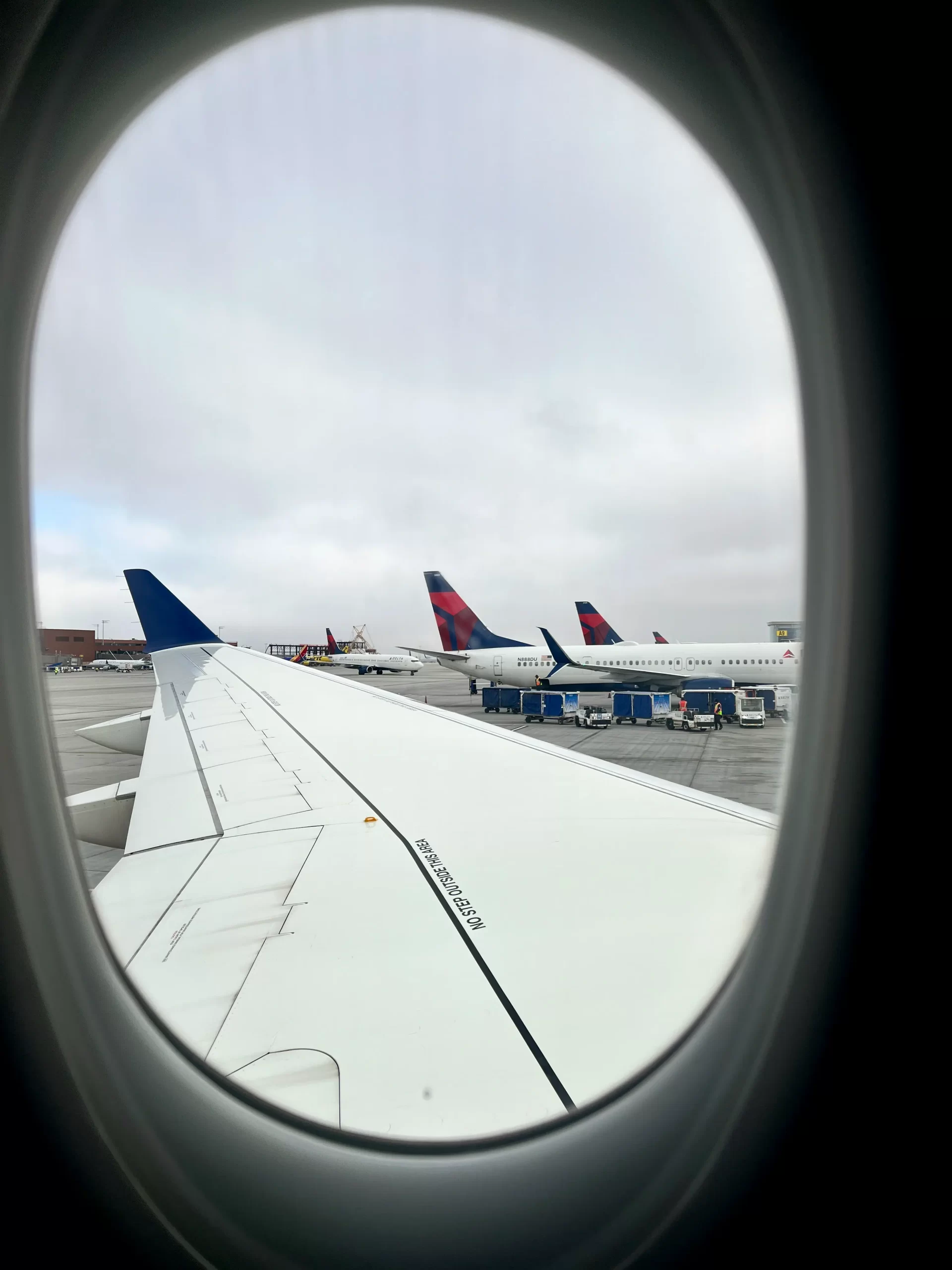 airplane wing out airplane window